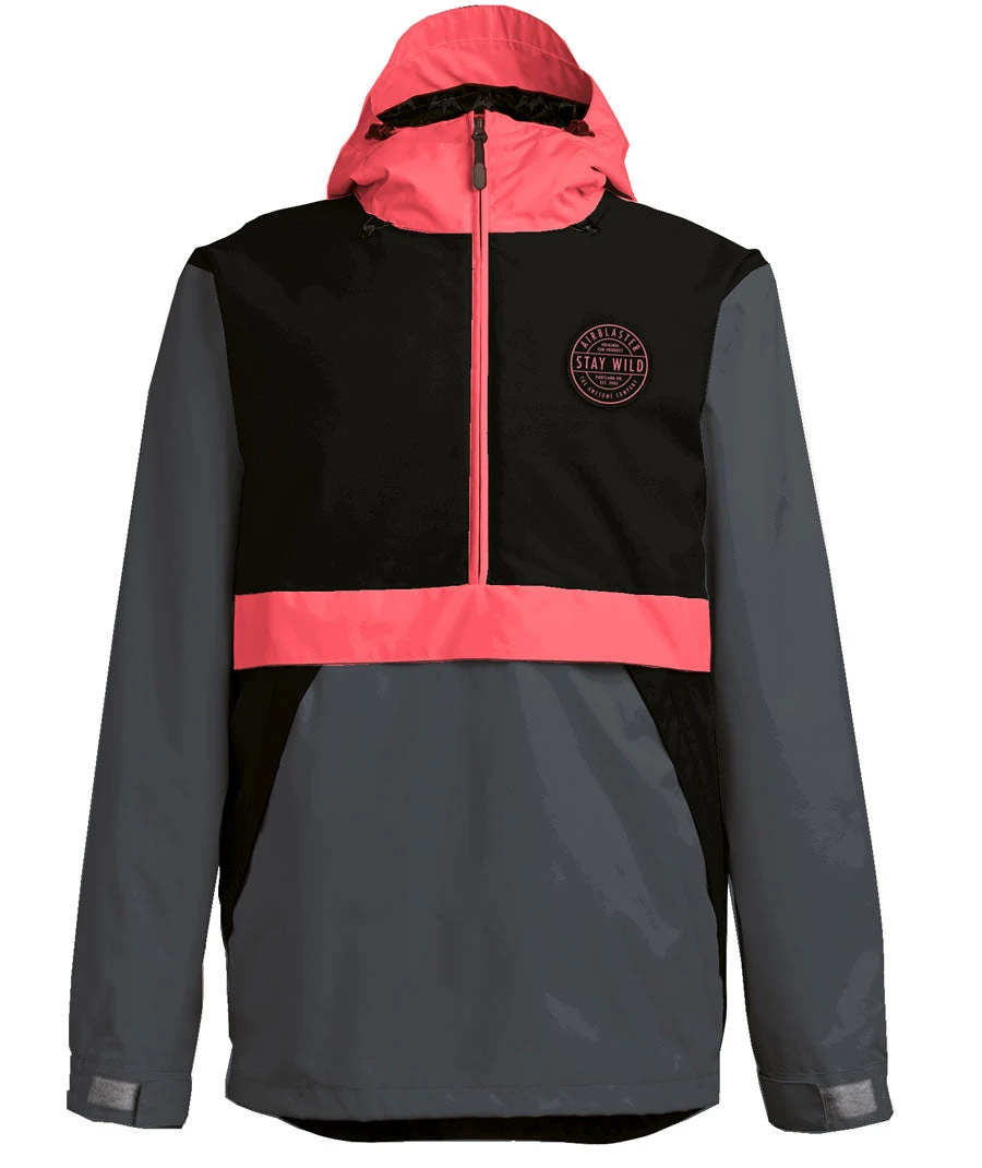 Airblaster Men's Trenchover Jacket Black/Hot Coral 2023 1 Airblaster Men's Trenchover Jacket Black/Hot Coral 2023