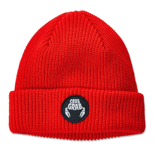 Crab Grab Circle Patch Beanie Red 2024 1 Crab Grab Circle Patch Beanie Red 2024