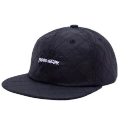 Fucking Awesome Quilted Spiral 6-Panel Strapback Cap Black