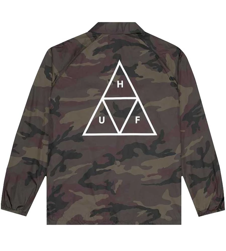 HUF Essentials Triple Triangle Coaches Jacket - Woodland 2 HUF Essentials Triple Triangle Coaches Jacket - Woodland - Image 2