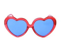 Happy Hour Hearts Ons Sunglasses - Red Glitter