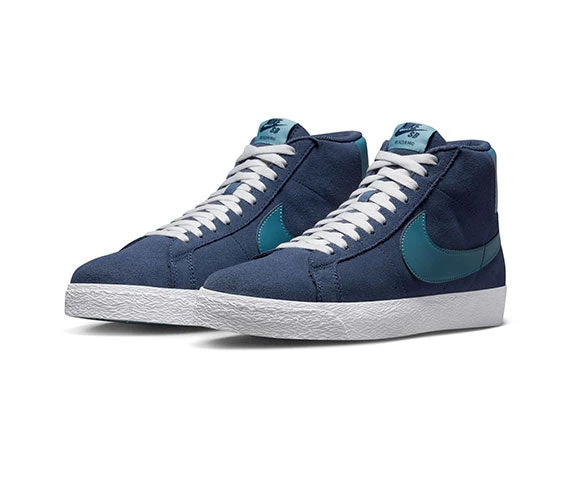 Nike SB Zoom Blazer Mid - Midnight Navy/Noise Aqua 4 Nike SB Zoom Blazer Mid - Midnight Navy/Noise Aqua - Image 4