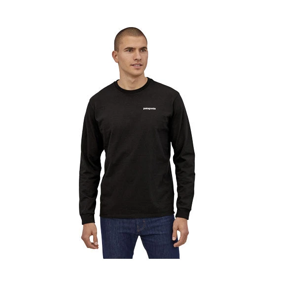 Patagonia Men's Long-Sleeve P-6 Logo Responsibili-Tee Black 2024 2 Patagonia Men's Long-Sleeve P-6 Logo Responsibili-Tee Black 2024 - Image 2