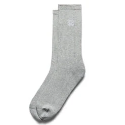 Reigning Champ Cotton Blend Crew Sock H.Grey/White