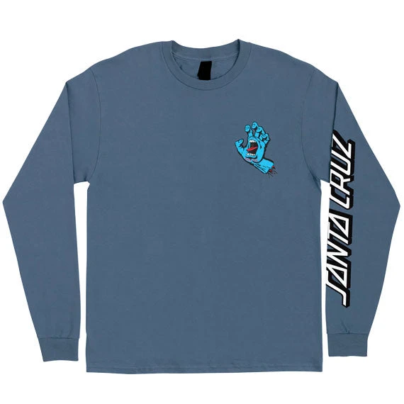 Santa Cruz Screaming Hand Long Sleeve T-Shirt - Indigo Blue 2 Santa Cruz Screaming Hand Long Sleeve T-Shirt - Indigo Blue - Image 2