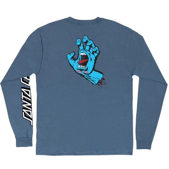 Santa Cruz Screaming Hand Long Sleeve T-Shirt - Indigo Blue 1 Santa Cruz Screaming Hand Long Sleeve T-Shirt - Indigo Blue