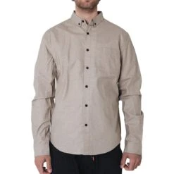 Source Grant L/S Woven Oatmeal Fleck