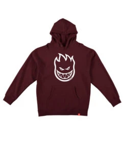 Spitfire Bighead Hooded Sweatshirt Maroon/White