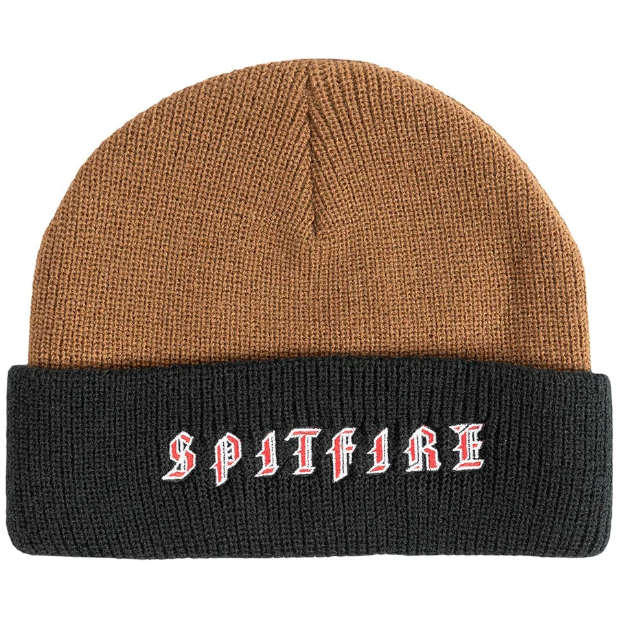 Spitfire Old E Cuff Beanie Brown/Black/Red 1 Spitfire Old E Cuff Beanie Brown/Black/Red