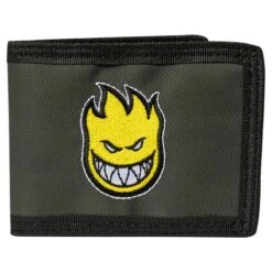 Spitfire Big Head Fill Bi-Fold Wallet Charcoal/Yellow