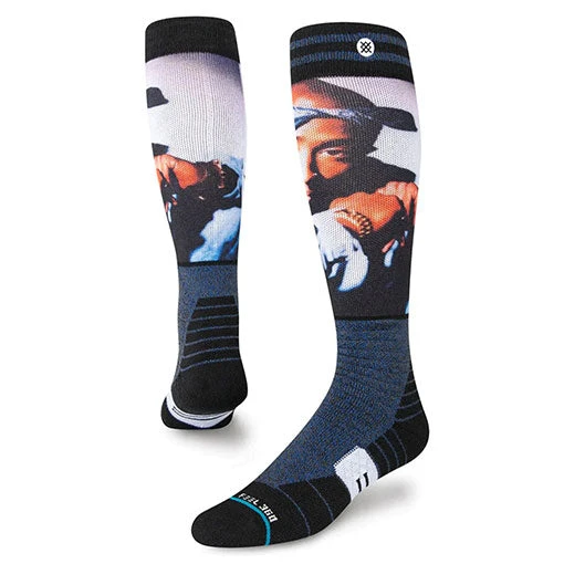 Stance Men's Tupac Makaveli Snowboard Sock Black 2023 1 Stance Men's Tupac Makaveli Snowboard Sock Black 2023