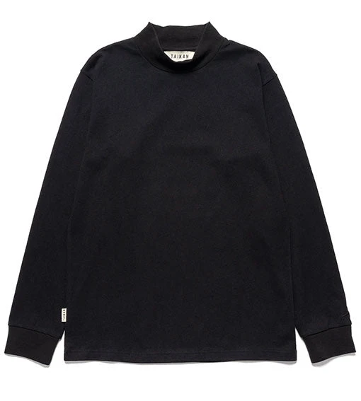 Taikan Mock Neck Jersey Crewneck Black 1 Taikan Mock Neck Jersey Crewneck Black