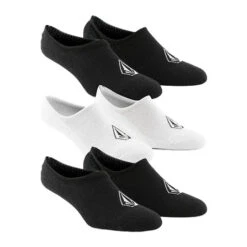 Volcom No Show Stone Sock 3Pk Black
